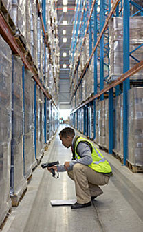 man scanning in warehouse